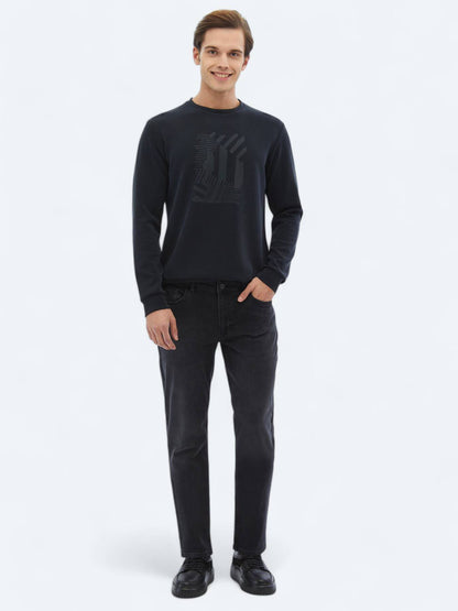 Bedrucktes Sweatshirt mit Rundhalsausschnitt