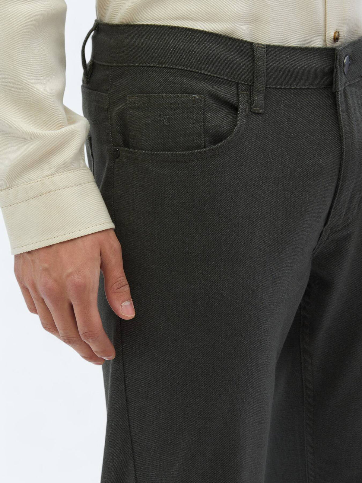 Lässige, gewebte Slim-Fit-Hose aus Baumwollmischung
