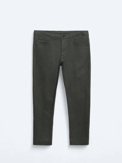 Lässige, gewebte Slim-Fit-Hose aus Baumwollmischung