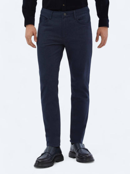 Lässige, gewebte Slim-Fit-Hose aus Baumwollmischung