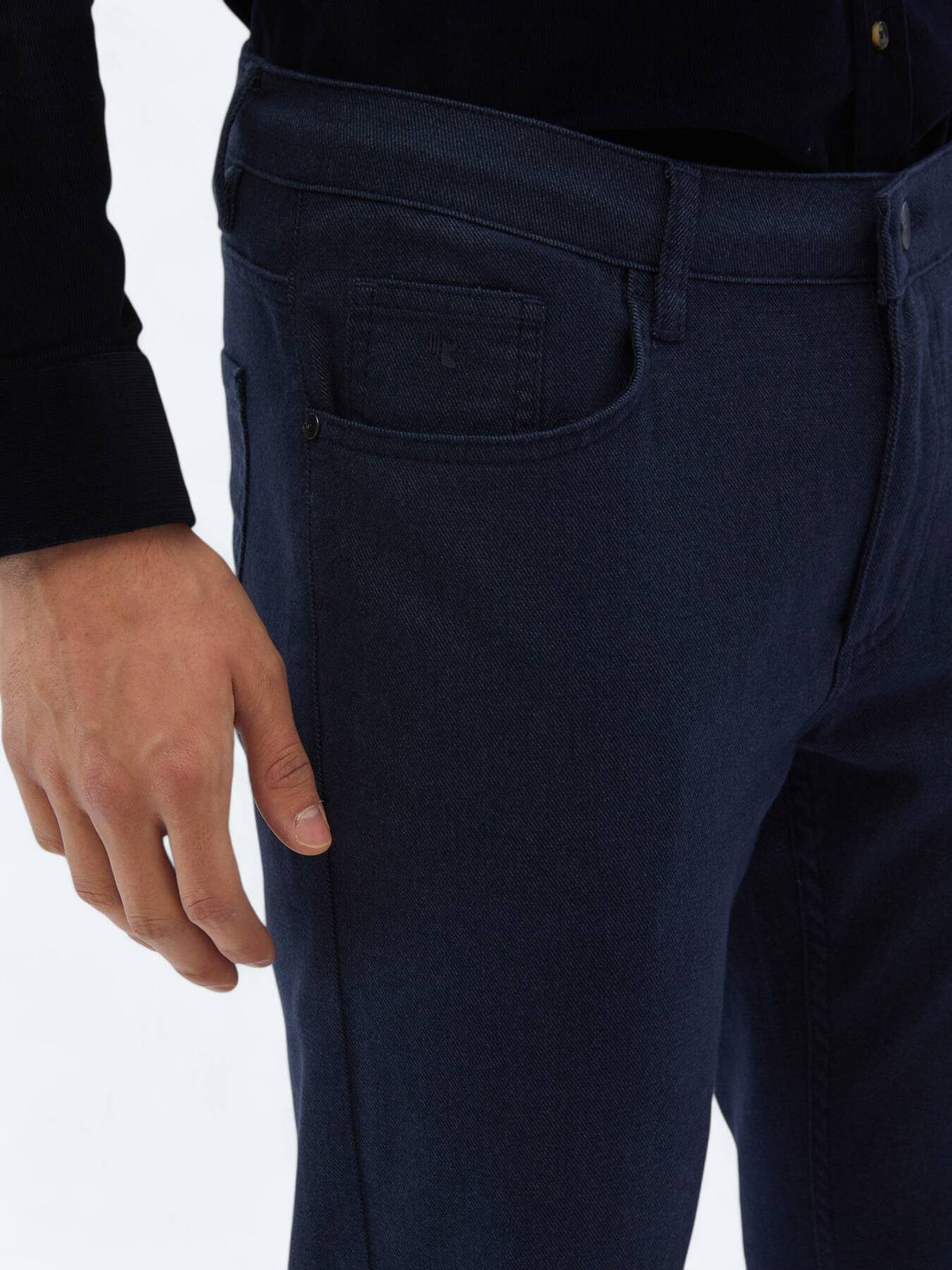 Lässige, gewebte Slim-Fit-Hose aus Baumwollmischung
