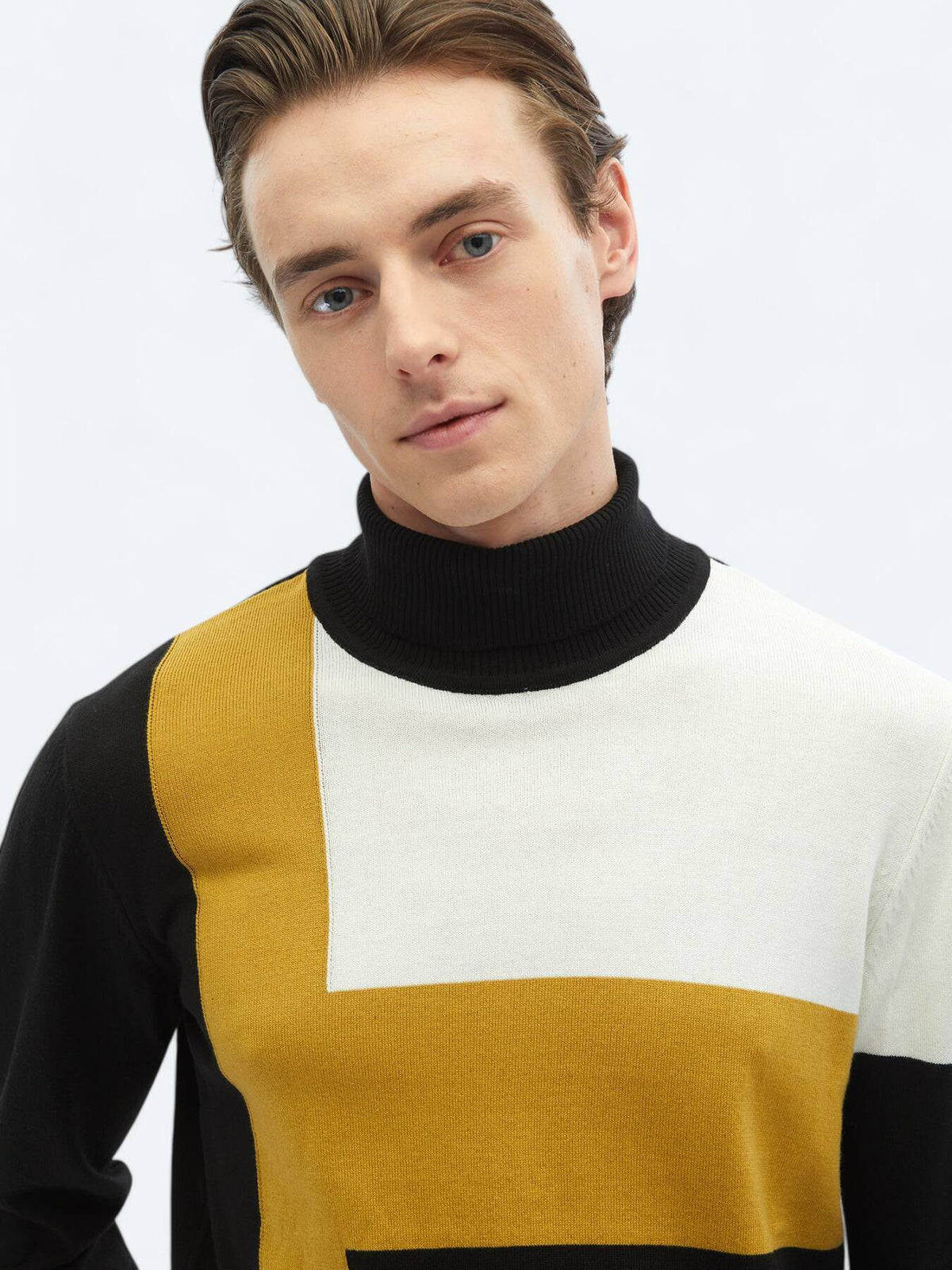 Gemusterter Strickpullover aus Baumwollmischung