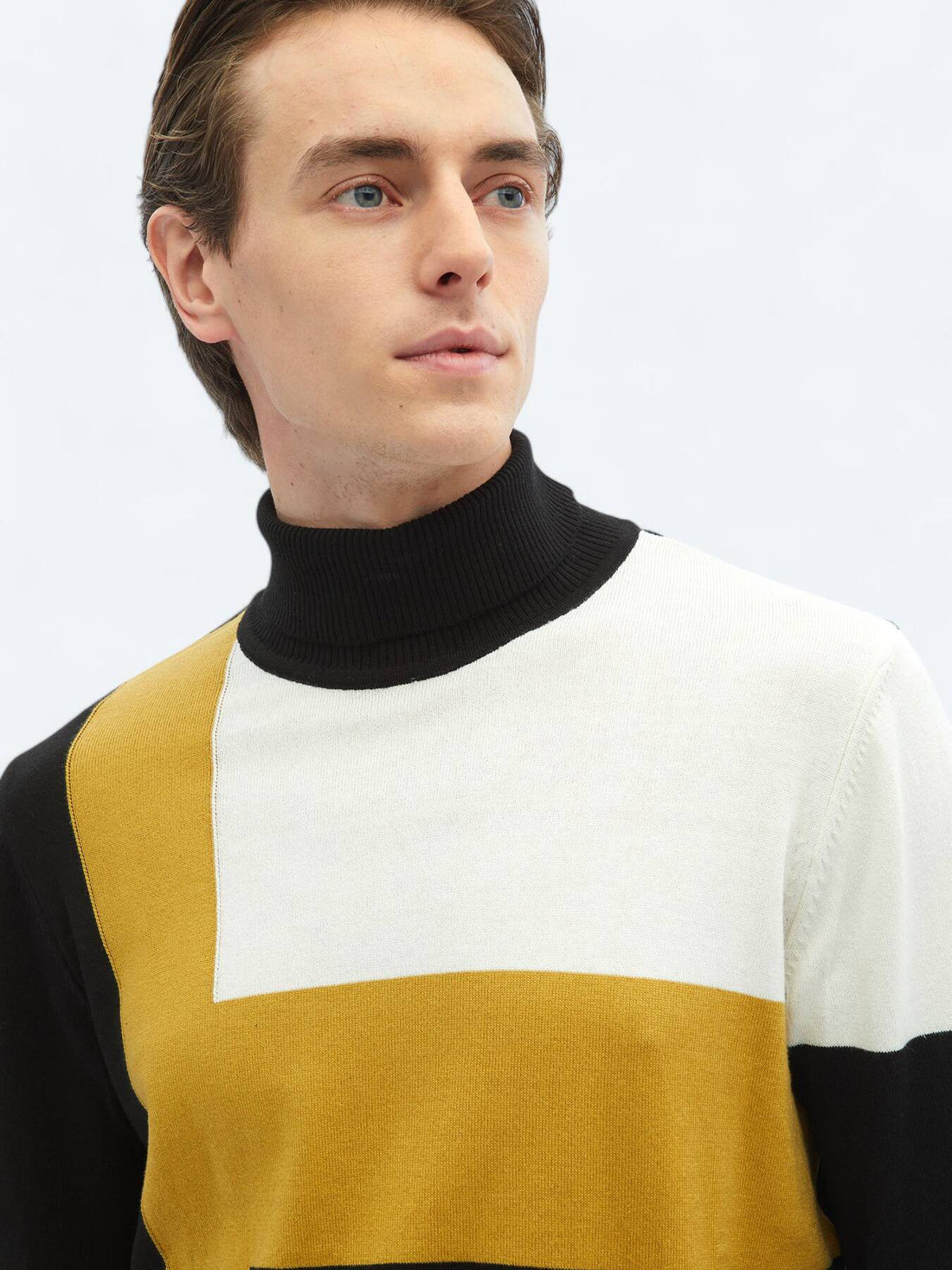 Gemusterter Strickpullover aus Baumwollmischung