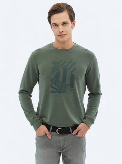 Bedrucktes Sweatshirt mit Rundhalsausschnitt