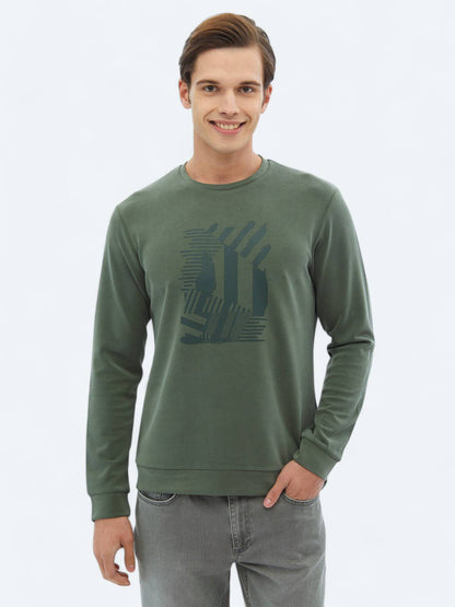 Bedrucktes Sweatshirt mit Rundhalsausschnitt