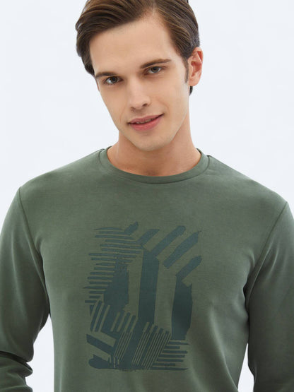 Bedrucktes Sweatshirt mit Rundhalsausschnitt