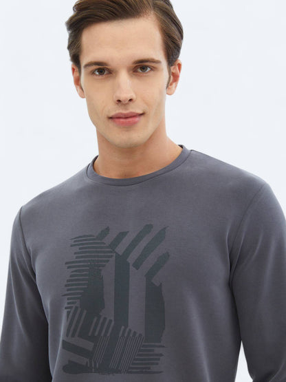 Bedrucktes Sweatshirt mit Rundhalsausschnitt