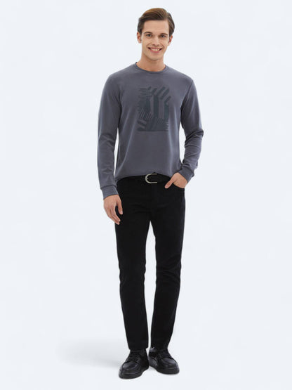 Bedrucktes Sweatshirt mit Rundhalsausschnitt