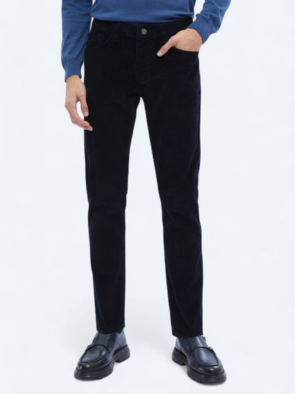 Gewebte Slim Fit Velours Freizeit-Hose