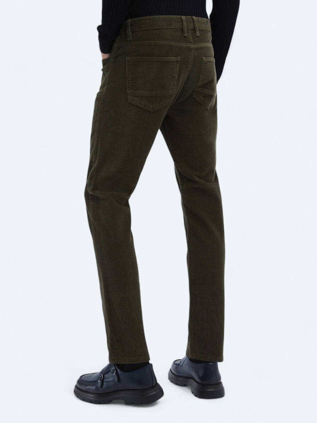 Gewebte schmale Velours-Hose aus Baumwolle