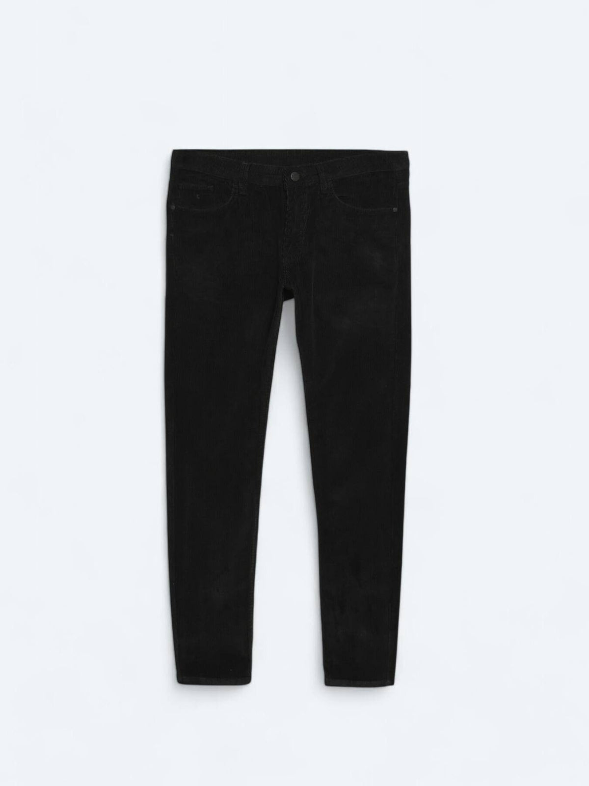 Gewebte Slim Fit Velours Freizeit-Hose