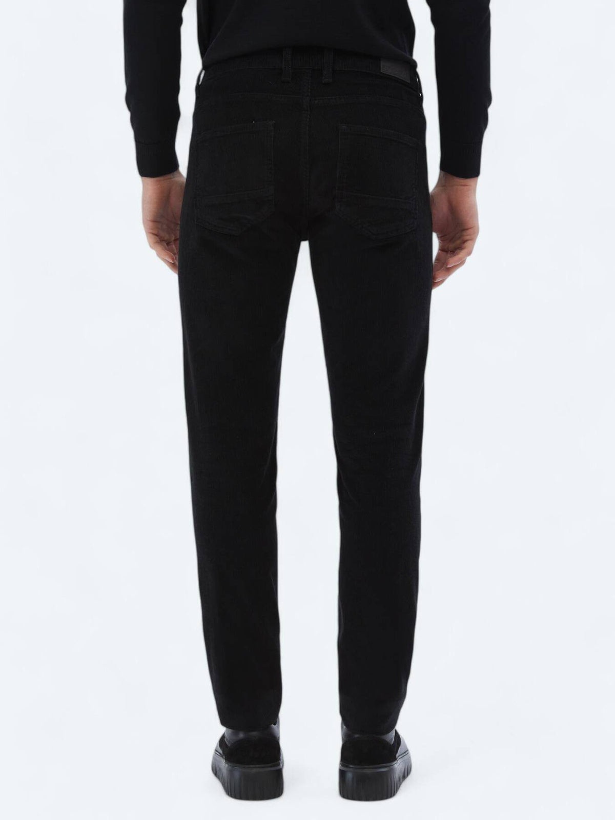Gewebte Slim Fit Velours Freizeit-Hose