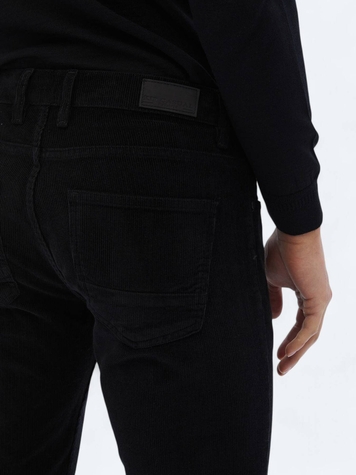 Gewebte Slim Fit Velours Freizeit-Hose