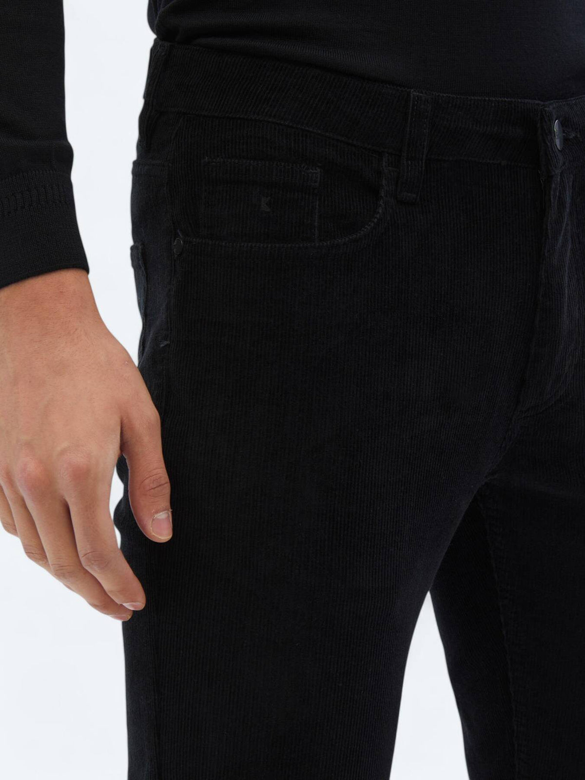 Gewebte Slim Fit Velours Freizeit-Hose