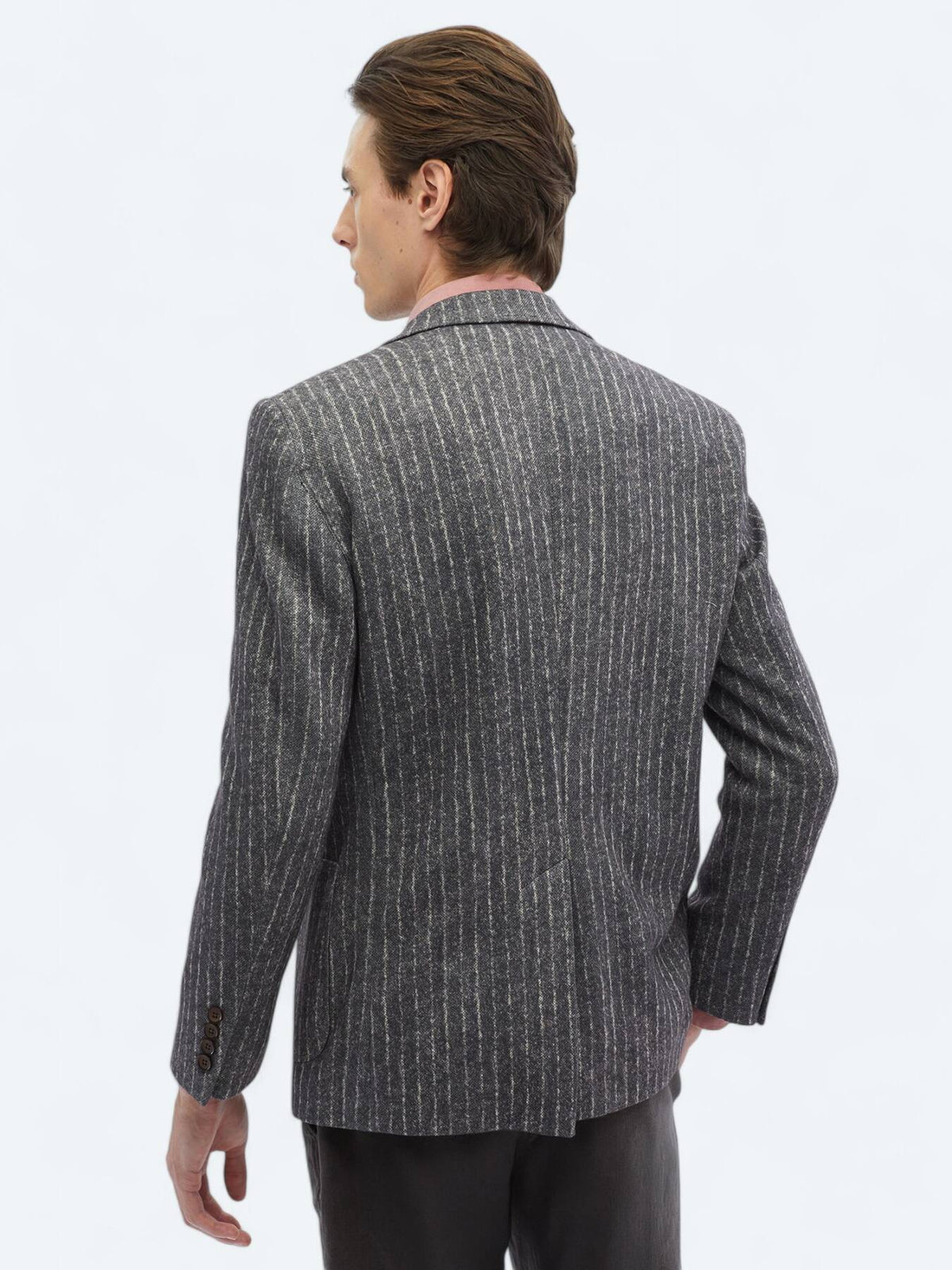 Gestreifte Comfort-Fit-Strickjacke
