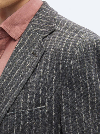Gestreifte Comfort-Fit-Strickjacke