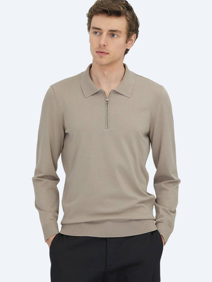 Feinstrick-Polo-Pullover