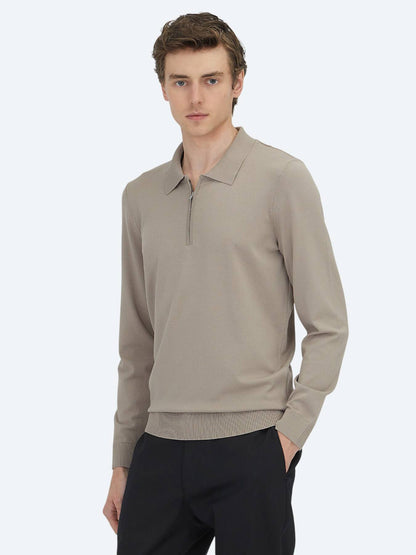Feinstrick-Polo-Pullover