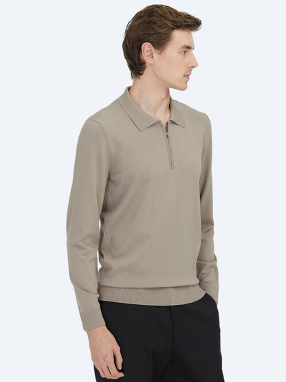 Feinstrick-Polo-Pullover