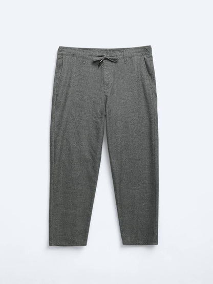 Gemusterte, gewebte, lässige Hose aus Baumwollmischung