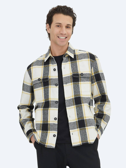 Beige Overshirt aus feinem Stoff