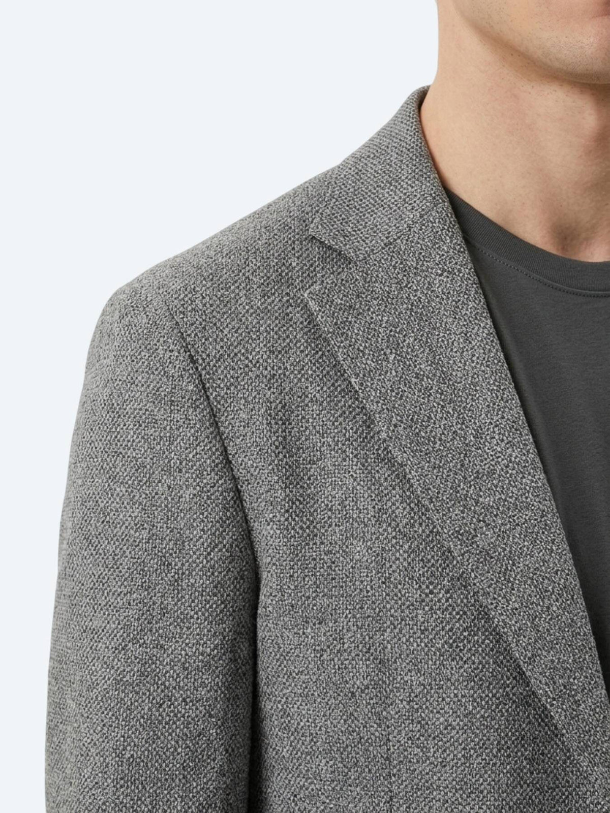 Grau gemusterte Wohlfühl-Wolljacke