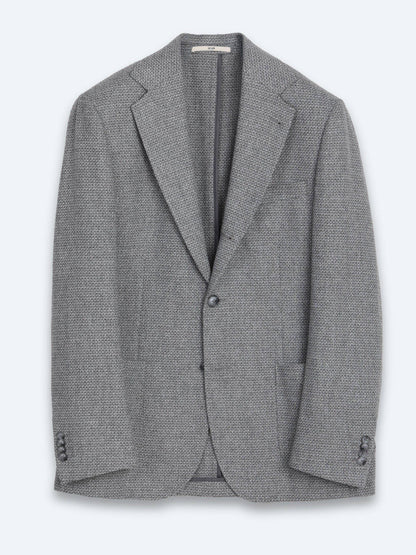 Grau gemusterte Wohlfühl-Wolljacke
