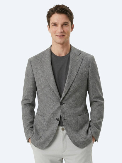 Grau gemusterte Wohlfühl-Wolljacke