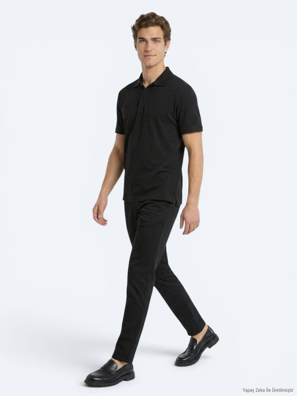 Schlichtes T-Shirt mit Polokragen