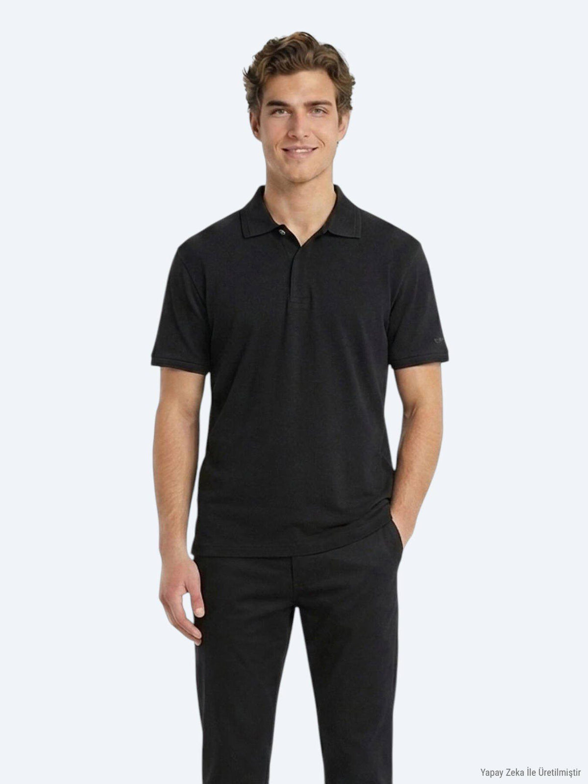 Schlichtes T-Shirt mit Polokragen