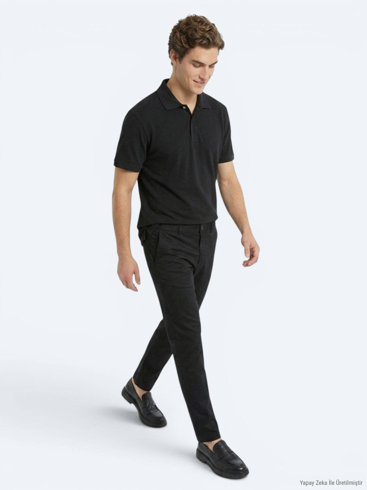 Schlichtes T-Shirt mit Polokragen