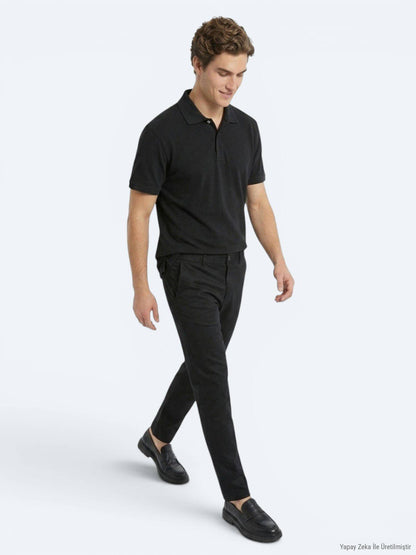Schlichtes T-Shirt mit Polokragen