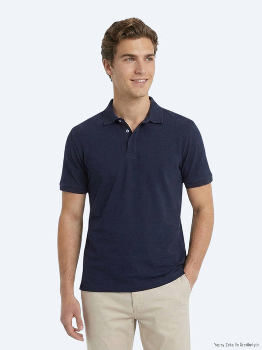 Schlichtes T-Shirt mit Polokragen