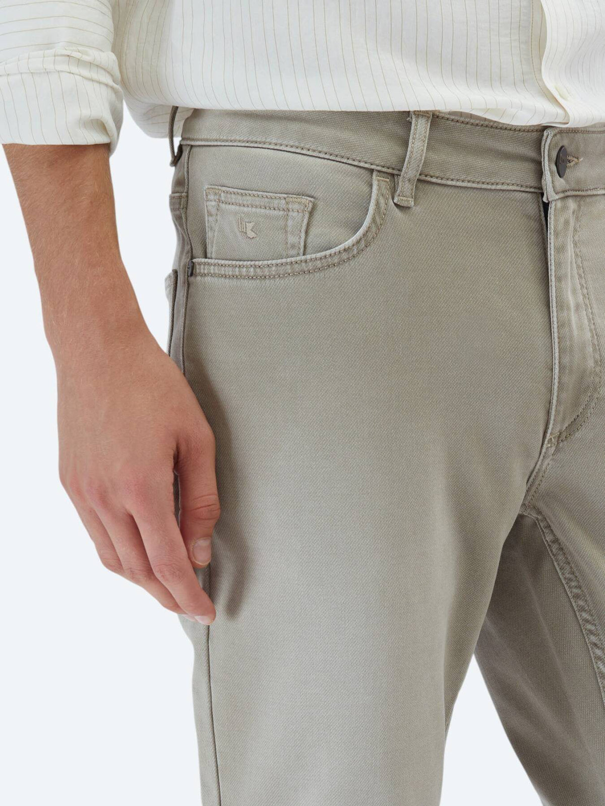 Denim-Mischung Slim Fit Baumwollhose