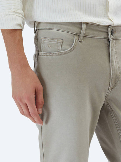 Denim-Mischung Slim Fit Baumwollhose