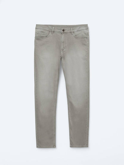 Denim-Mischung Slim Fit Baumwollhose