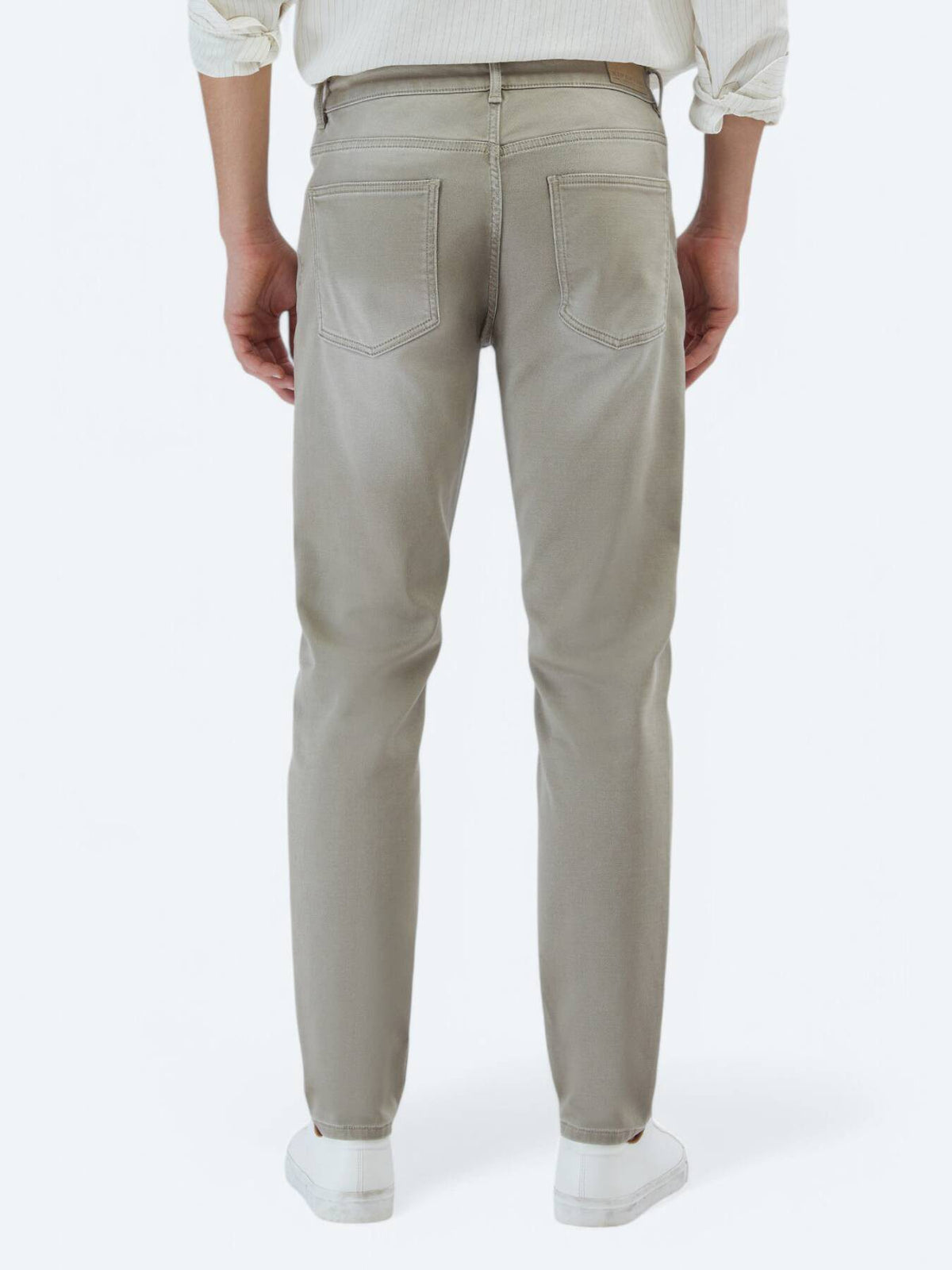 Denim-Mischung Slim Fit Baumwollhose