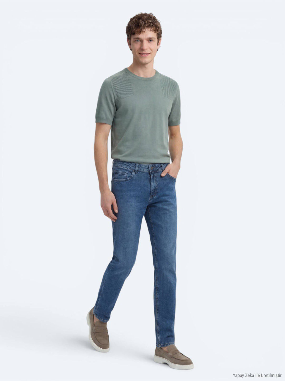 Öko-Slim Fit Denim Baumwollhose