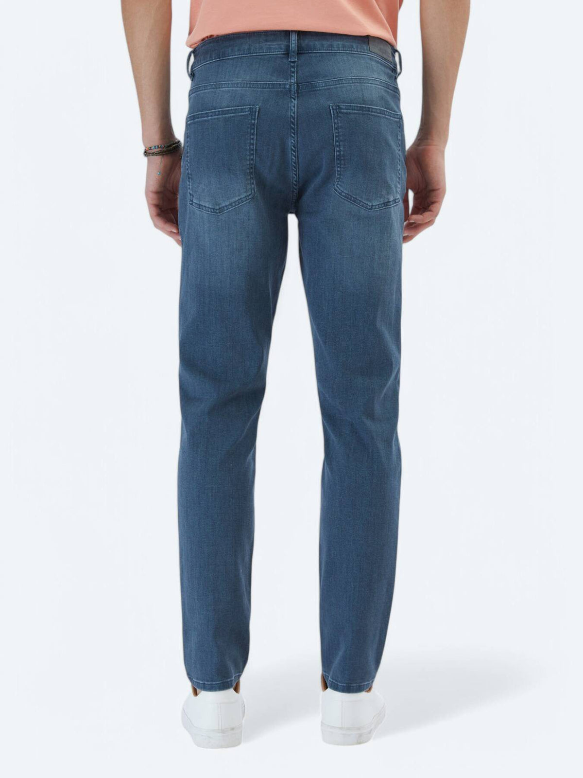 Denim-Mischung Slim Fit Baumwollhose