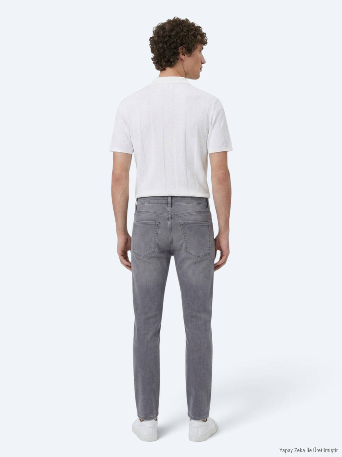 Denim-Mischung Slim Fit Baumwollhose