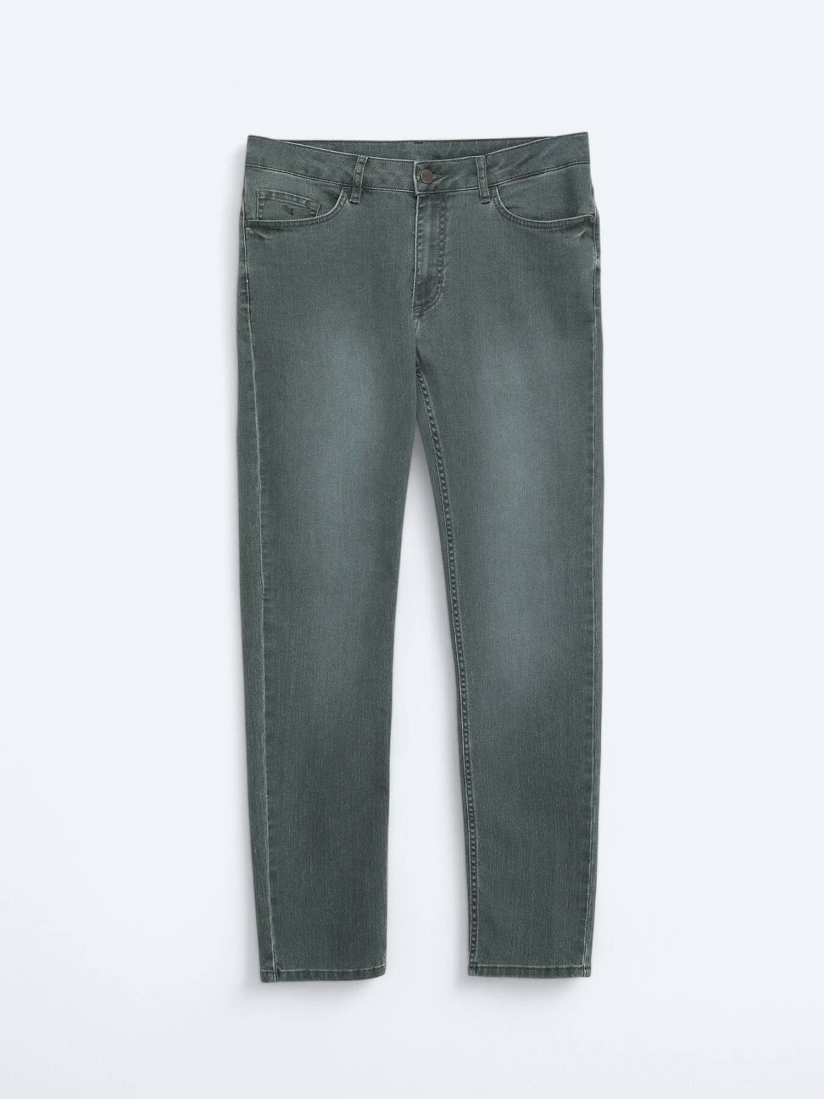 Denim-Mischung Slim Fit Baumwollhose
