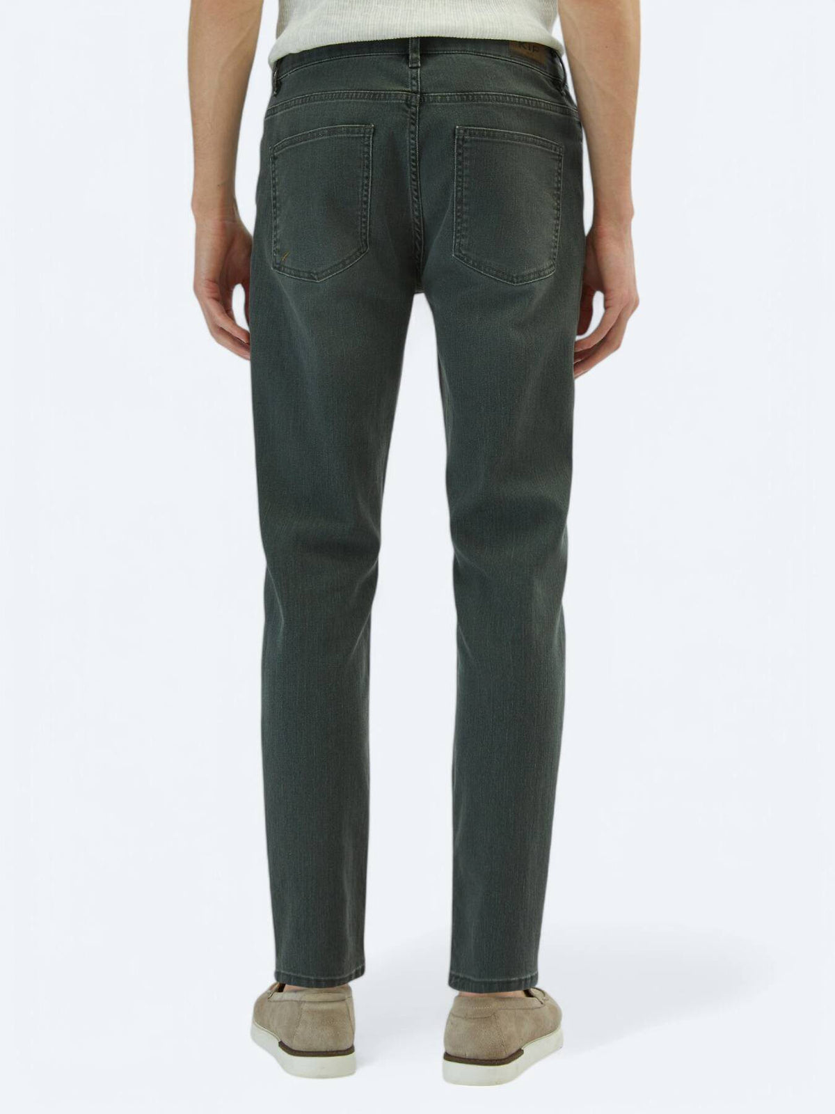 Denim-Mischung Slim Fit Baumwollhose
