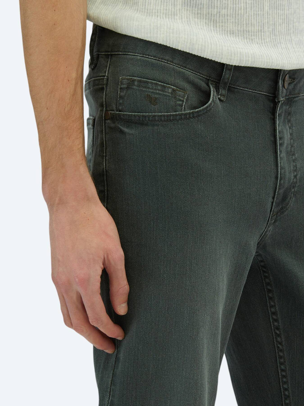 Denim-Mischung Slim Fit Baumwollhose