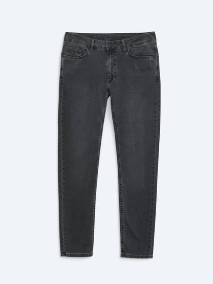 Denim-Mischung Slim Fit Baumwollhose