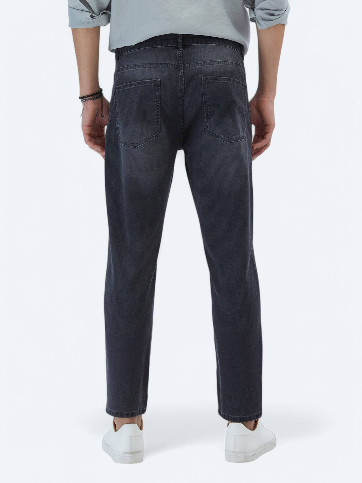 Denim-Mischung Slim Fit Baumwollhose