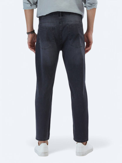 Denim-Mischung Slim Fit Baumwollhose