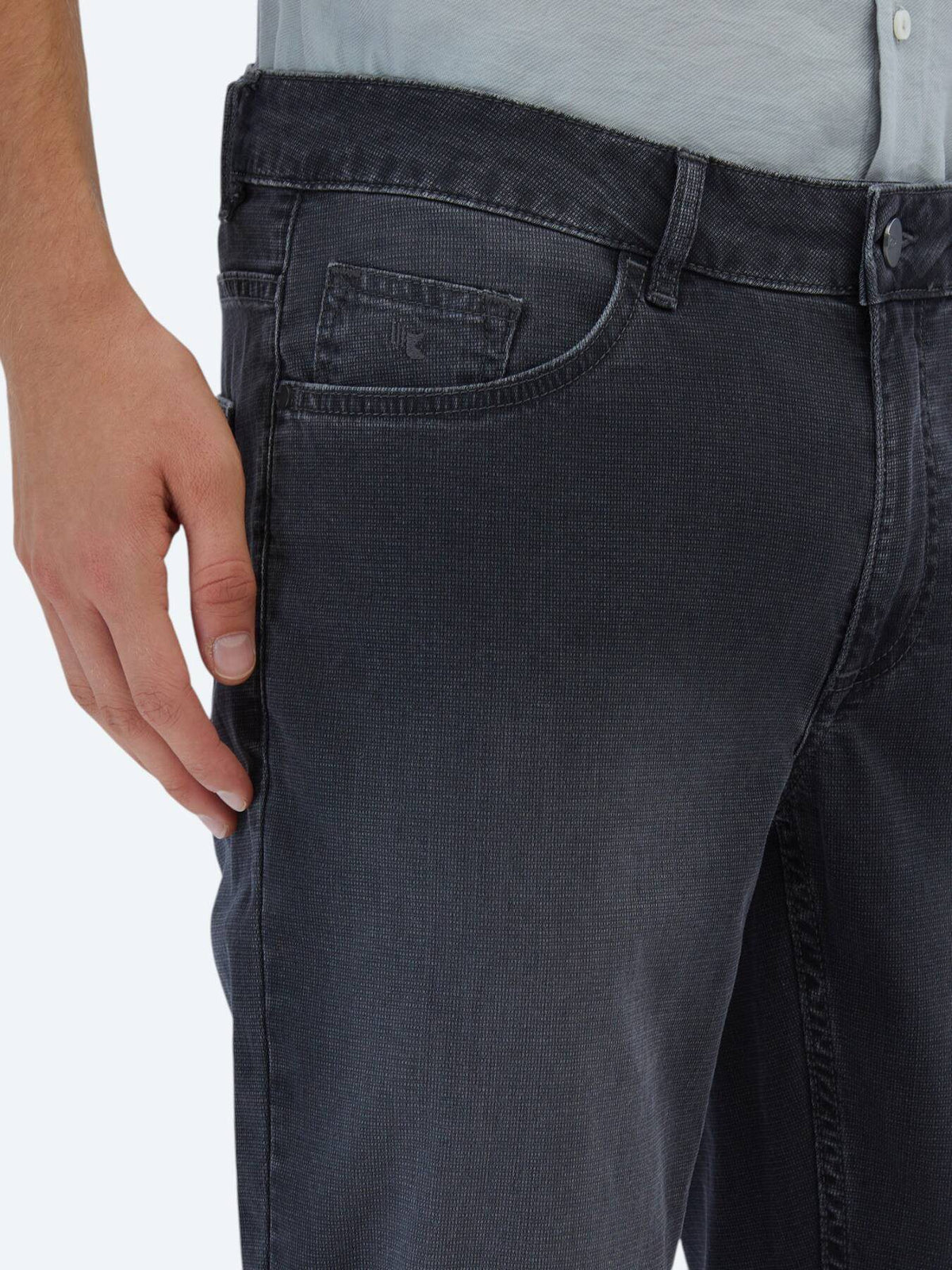 Denim-Mischung Slim Fit Baumwollhose