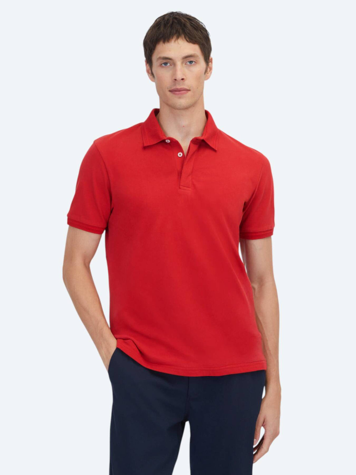 Einfaches Baumwoll-Polo mit Rollkragen