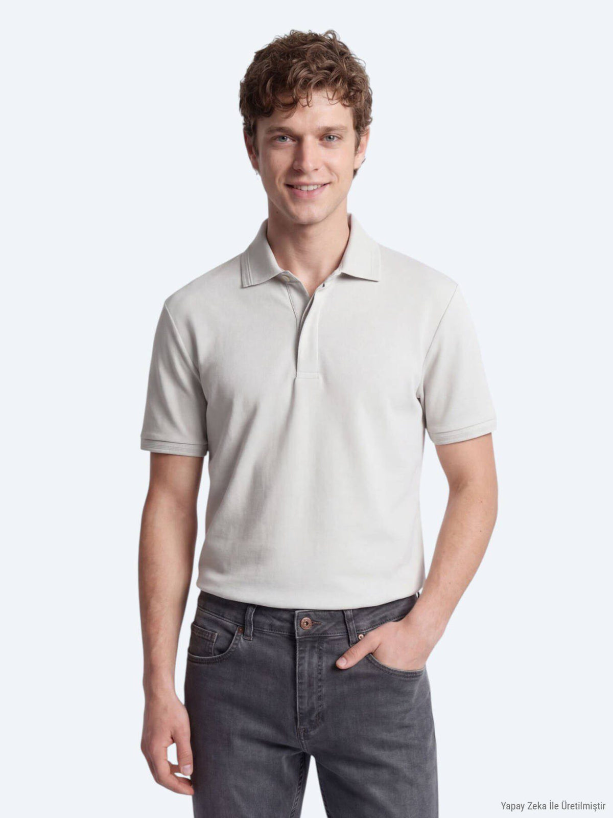 Einfaches Baumwoll-Polo mit Rollkragen