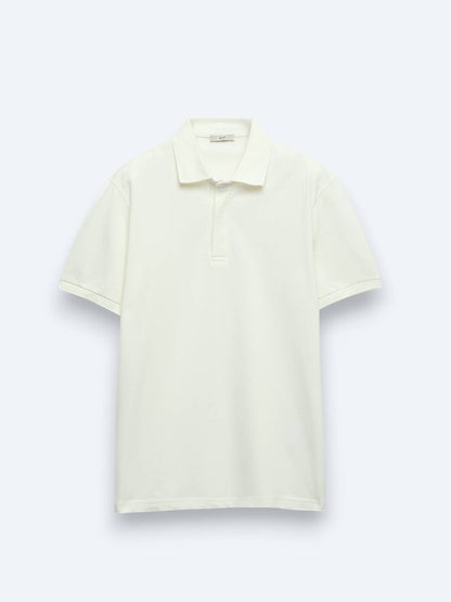 Einfaches Baumwoll-Polo mit Rollkragen
